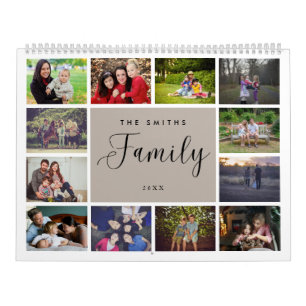 Minimalistische Multi Photo Family Memories-kalend Kalender