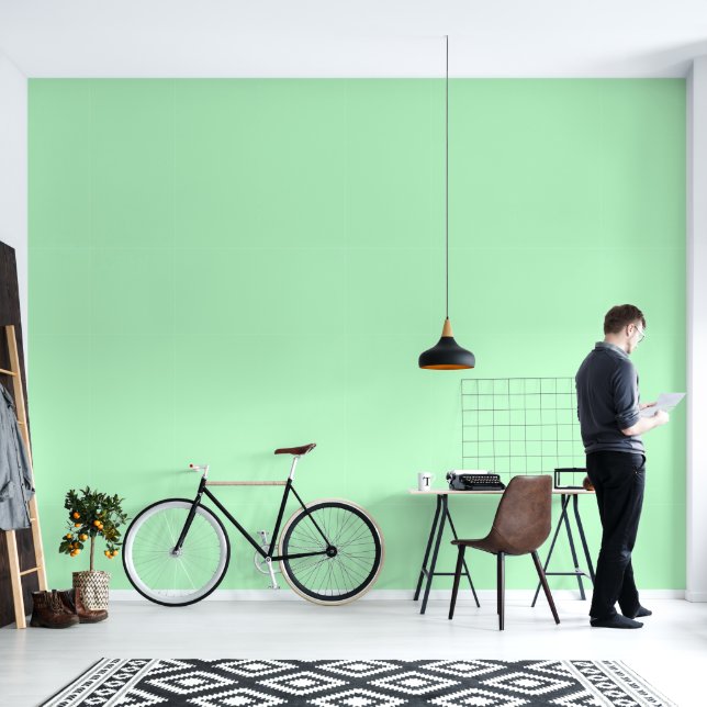 Minimalistische munt groen effen effen kleur moder behang (Woonkamer)