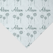 Minimalistische munt witte paardenbloem naam Schat Tissuepapier (Detail)