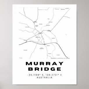 Minimalistische Murray Bridge-kaart met coördinate Poster