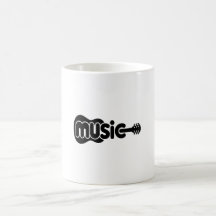Minimalistische muziek gitaar mok