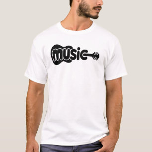 Minimalistische muziek gitaar T-shirt   Coole muzi