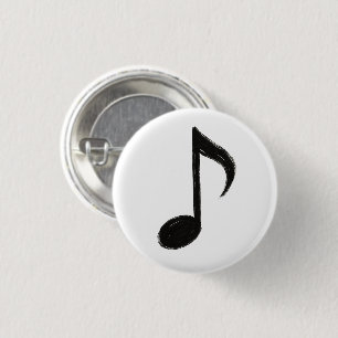 Minimalistische muzieknoot – Inktborstelstijl op Ronde Button 3,2 Cm