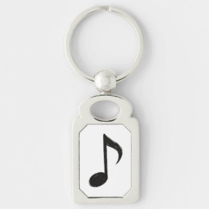 Minimalistische muzieknoot – Inktborstelstijl op Sleutelhanger