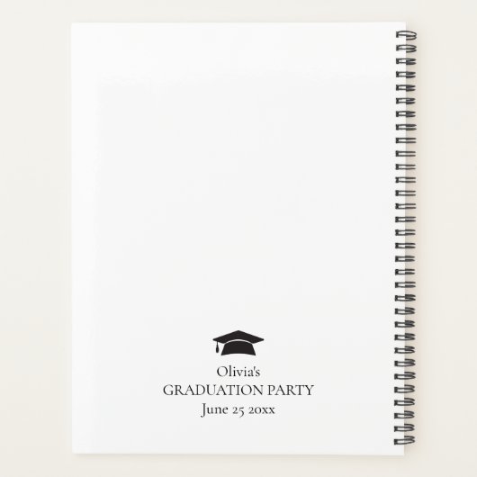 Minimalistische naam 2024 Graduation Party Planner (Achterkant)