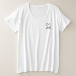 Minimalistische naam plus size familiereünie wit grote maat t-shirt