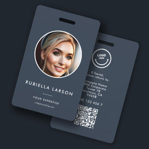 Minimalistische naamkaart voor werknemers met rond badge