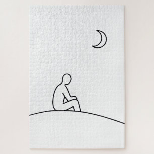 Minimalistische nachtreflectiepuzzel legpuzzel