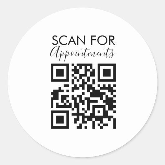 Minimalistische Nail Salon Appointes QR-code Ronde Sticker (Voorkant)