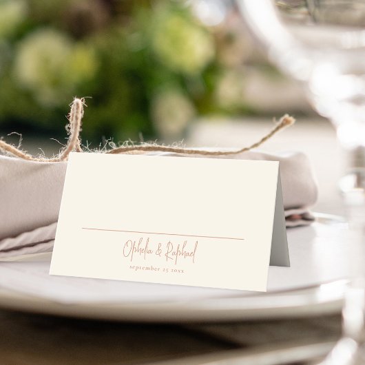 Minimalistische namen datum foto crème bruiloft