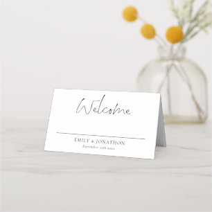 Minimalistische namen Datum Welkom Bruiloft