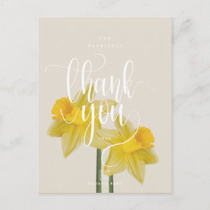 Minimalistische Narcis Foto Bedankt Zakelijk Grijs Briefkaart