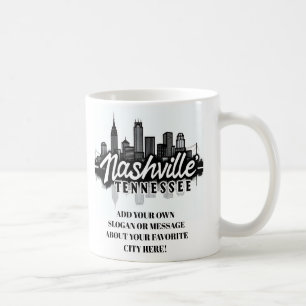 Minimalistische Nashville Silhouette, Tennessee St Koffiemok