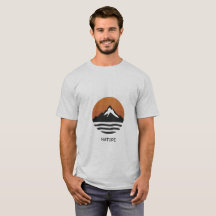 Minimalistische natuur berg zonsondergang grafisch