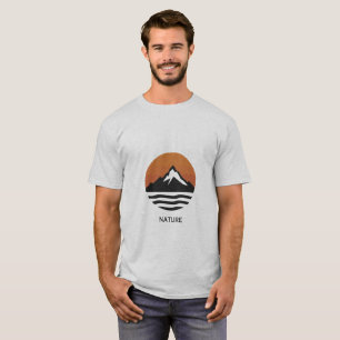 Minimalistische natuur berg zonsondergang grafisch t-shirt