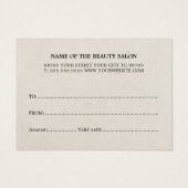 Minimalistische natuurlijke papiertextuur licht be visitekaartje (Achterkant)