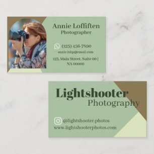 Minimalistische natuurlijke professionele fotograf visitekaartje