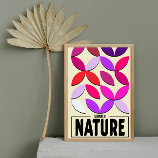 Minimalistische natuurposter – Zomer botanische wa Foto Afdruk