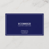 Minimalistische Navy Accent Kantoor Schoonmaak Visitekaartje (Achterkant)
