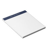 Minimalistische Navy Blau Elegante Monogram Notitieblok (Schuin)