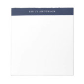 Minimalistische Navy Blau Elegante Monogram Notitieblok (Voorkant)