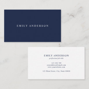 Minimalistische Navy Blau Elegante Monogram Visitekaartje