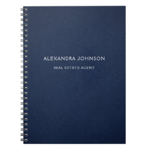 Minimalistische Navy Blau Onroerend Goed Notitieboek