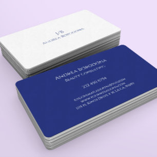Minimalistische Navy-Blauw Witte Omkeerbare Kleure Visitekaartje