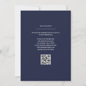 Minimalistische Navy Blue Trouwdatum QR-code Kaart (Achterkant)