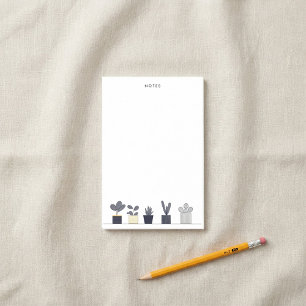 Minimalistische Navy Cream Potted Plant Illustrati Post-it® Notes