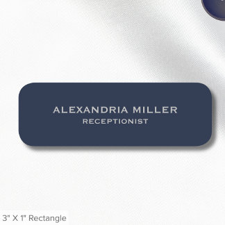 Minimalistische Navy en Grey Naamplaatje