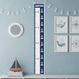 Minimalistische Navy Nautilus Groeigrafiek voor Ki Poster