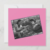 Minimalistische Navy Roze Trouw Wit Bericht Save The Date (Achterkant)