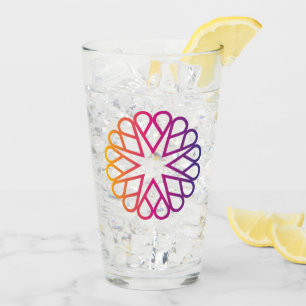 Minimalistische Neon Gradiënt Radiale Bloem Glas