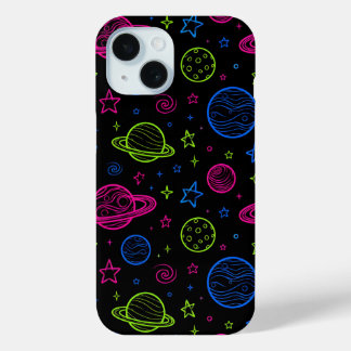 Minimalistische Neon Ruimte & Planeten Nachtelijke