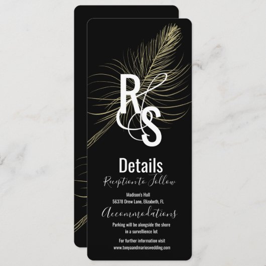 Minimalistische nepgoud veer boheemse details kaart (Voorkant / Achterkant)