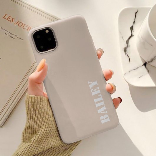 Minimalistische Neutral Beige Aangepaste Naam Case-Mate iPhone Case