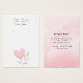 Minimalistische Neutral Foliage Heart Pattern Kaar Visitekaartje (Voorkant /achterkant)