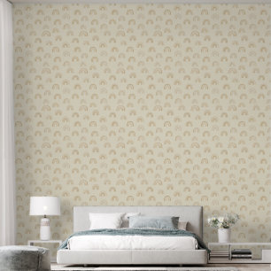 Minimalistische Neutral Rainbow Nursery behang