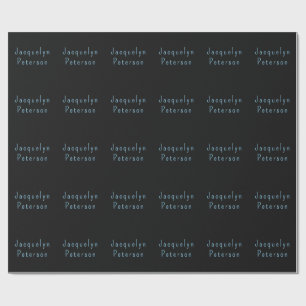 Minimalistische Neutral Zwart Blauw Elegante Moder Cadeaupapier