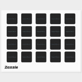 Minimalistische Neutral Zwart Blauw Elegante Moder Vierkante Sticker (Vel)