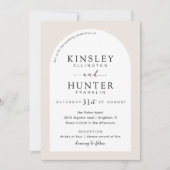 Minimalistische Neutrale Boogbogen Bruiloft Uitnod Kaart (Voorkant)