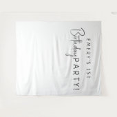 Minimalistische neutrale verjaardagsfeestnaam acht wandkleed (Voorkant (horizontaal))