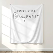 Minimalistische neutrale verjaardagsfeestnaam acht wandkleed