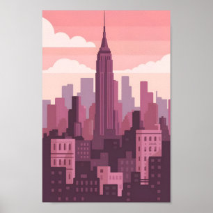 Minimalistische New York City 4K Vector Skyline Poster