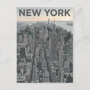Minimalistische New York City Skyline Kunst Briefkaart