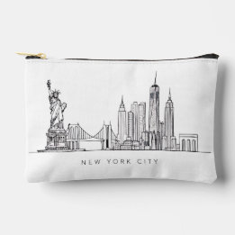 Minimalistische New York City Skyline Lijnkunst Etui