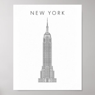 Minimalistische New York Empire State Building Poster