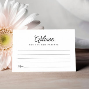 Minimalistische nieuwe ouders Baby shower advies K RSVP Kaartje