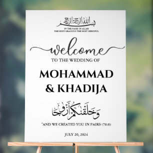 Minimalistische Nikah Moslim Bruiloft Welkom Acryl Bord